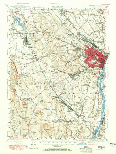 United States Geological Survey Albany, NY (1947, 62500-Scale) digital map