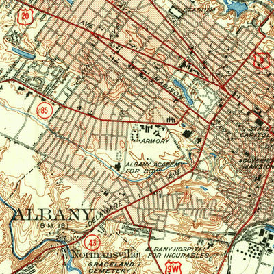United States Geological Survey Albany, NY (1950, 62500-Scale) digital map