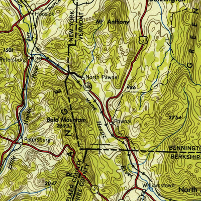 United States Geological Survey Albany, NY-MA-VT-NH-CT (1948, 250000-Scale) digital map