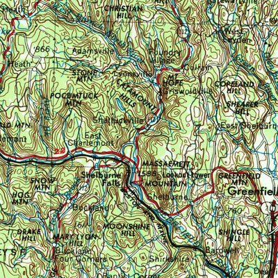 United States Geological Survey Albany, NY-MA-VT-NH-CT (1956, 250000-Scale) digital map