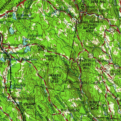 United States Geological Survey Albany, NY-MA-VT-NH-CT (1962, 250000-Scale) digital map