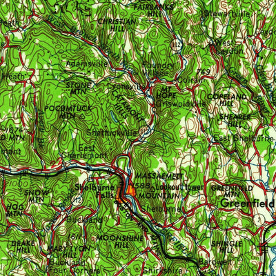 United States Geological Survey Albany, NY-MA-VT-NH-CT (1962, 250000-Scale) digital map