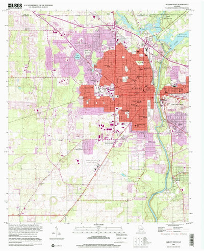 United States Geological Survey Albany West, GA (1997, 24000-Scale) digital map