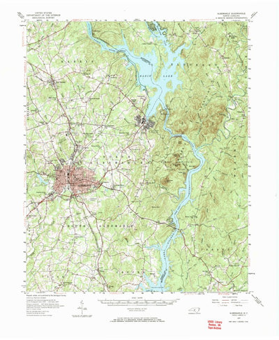 United States Geological Survey Albemarle, NC (1957, 62500-Scale) digital map