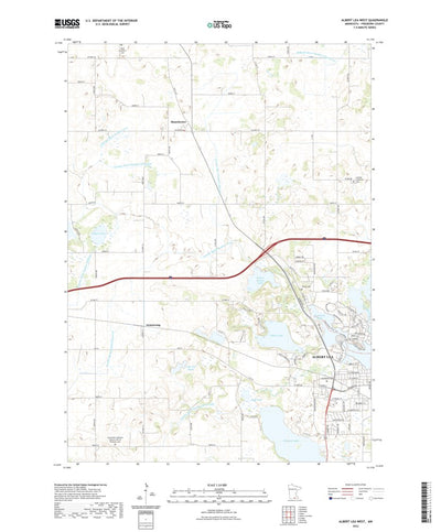 United States Geological Survey Albert Lea West, MN (2022, 24000-Scale) digital map