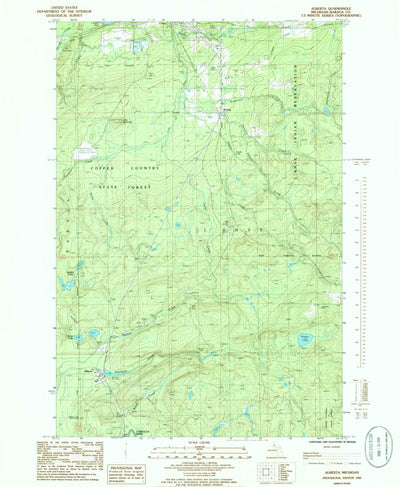 United States Geological Survey Alberta, MI (1985, 24000-Scale) digital map