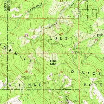 United States Geological Survey Alberton, MT (1959, 62500-Scale) digital map