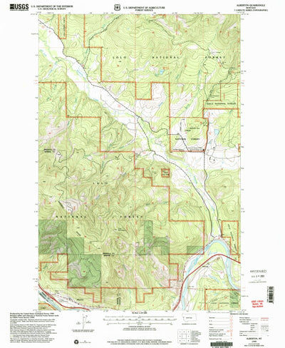 United States Geological Survey Alberton, MT (1999, 24000-Scale) digital map
