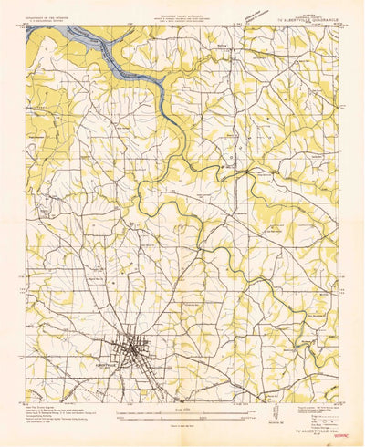 United States Geological Survey Albertville, AL (1936, 24000-Scale) digital map