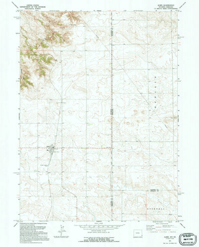 United States Geological Survey Albin, WY-NE (1991, 24000-Scale) digital map