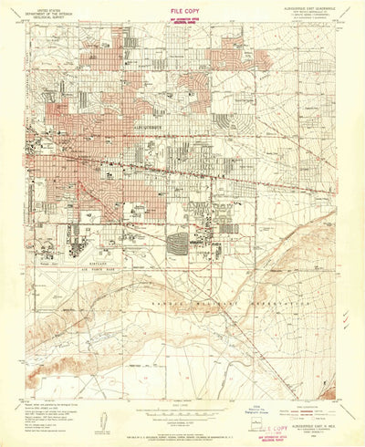 United States Geological Survey Albuquerque East, NM (1954, 24000-Scale) digital map