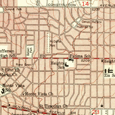 United States Geological Survey Albuquerque East, NM (1954, 24000-Scale) digital map