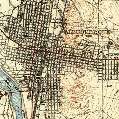 United States Geological Survey Albuquerque, NM (1938, 62500-Scale) digital map