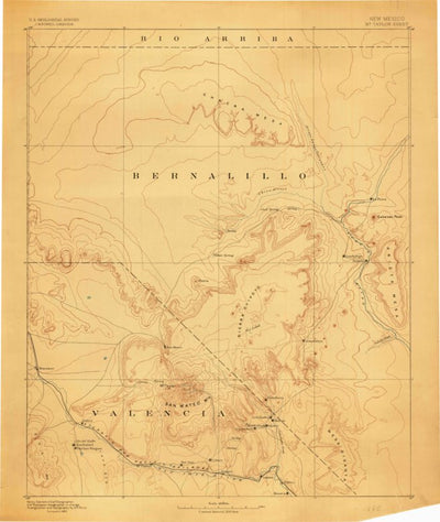 United States Geological Survey Albuquerque W, NM (1883, 250000-Scale) digital map