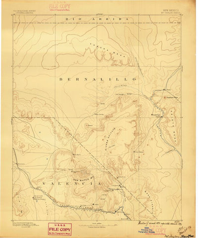 United States Geological Survey Albuquerque W, NM (1892, 250000-Scale) digital map