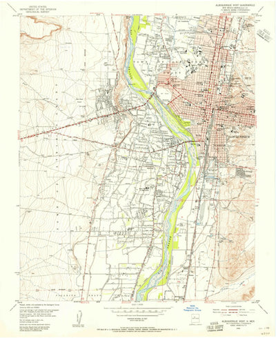 United States Geological Survey Albuquerque West, NM (1954, 24000-Scale) digital map