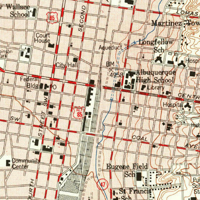 United States Geological Survey Albuquerque West, NM (1954, 24000-Scale) digital map