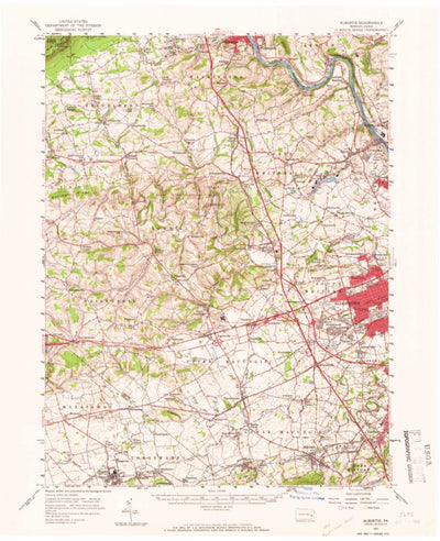 United States Geological Survey Alburtis, PA (1957, 62500-Scale) digital map