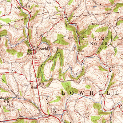 United States Geological Survey Alburtis, PA (1957, 62500-Scale) digital map