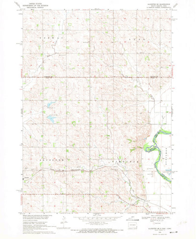 United States Geological Survey Alcester SE, SD-IA (1968, 24000-Scale) digital map