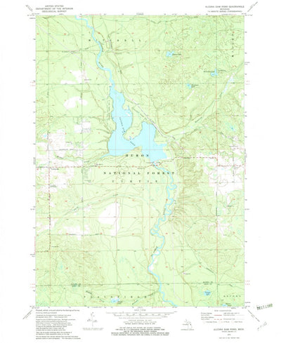 United States Geological Survey Alcona Dam Pond, MI (1972, 24000-Scale) digital map