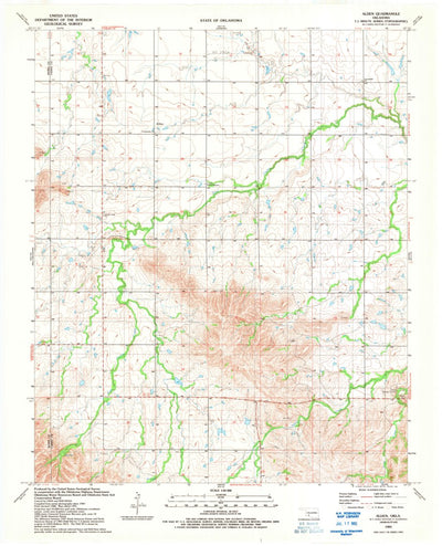 United States Geological Survey Alden, OK (1991, 24000-Scale) digital map