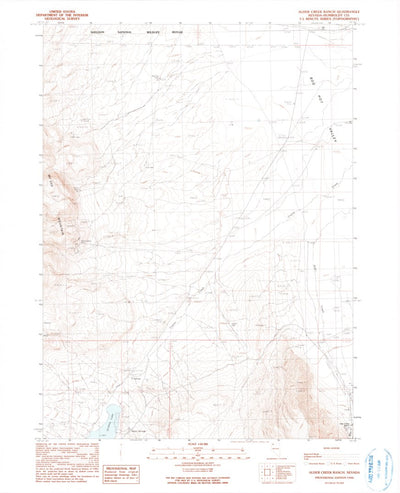 United States Geological Survey Alder Creek Ranch, NV (1990, 24000-Scale) digital map