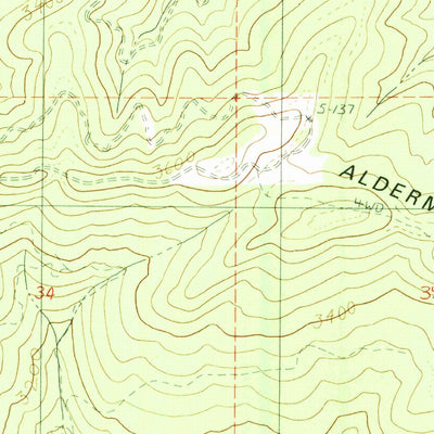 United States Geological Survey Aldermand Ridge, ID (1990, 24000-Scale) digital map