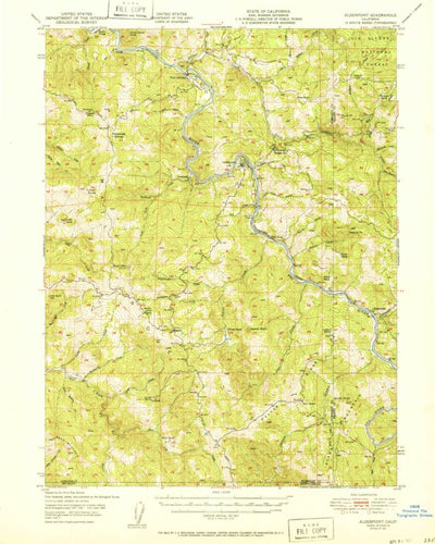 United States Geological Survey Alderpoint, CA (1951, 62500-Scale) digital map