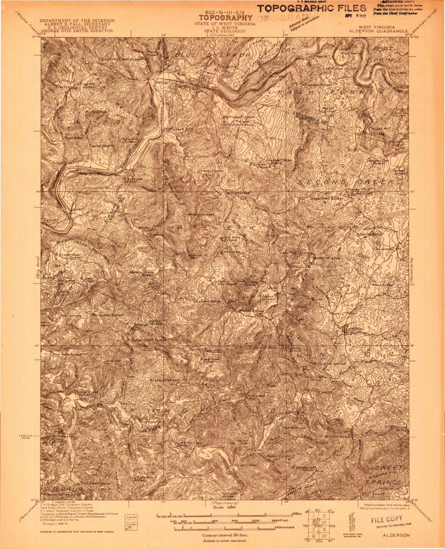 Alderson, WV (1921, 48000-Scale) Map by United States Geological Survey ...