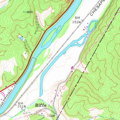 United States Geological Survey Alderson, WV (1971, 24000-Scale) digital map