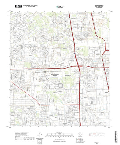 United States Geological Survey Aldine, TX (2022, 24000-Scale) digital map