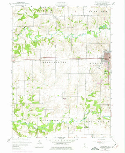 United States Geological Survey Aledo West, IL (1953, 24000-Scale) digital map