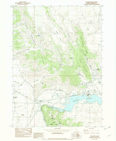 United States Geological Survey Alexander, ID (1982, 24000-Scale) digital map