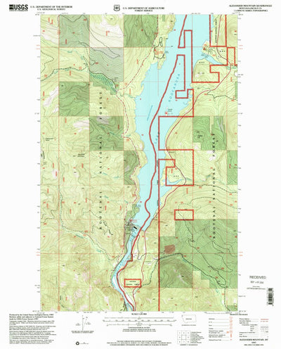 United States Geological Survey Alexander Mountain, MT (1997, 24000-Scale) digital map