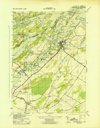 United States Geological Survey Alexandria Bay, NY (1943, 31680-Scale) digital map