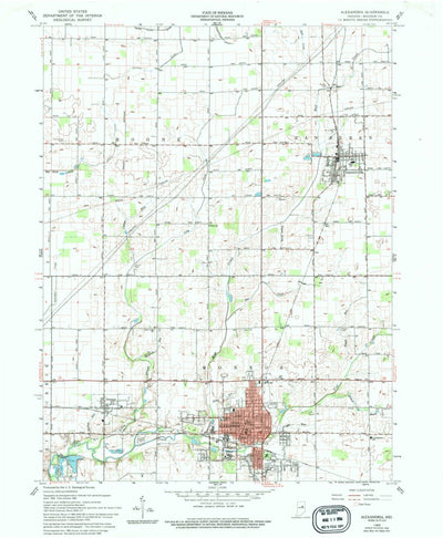 United States Geological Survey Alexandria, IN (1960, 24000-Scale) digital map