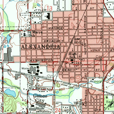 United States Geological Survey Alexandria, IN (1960, 24000-Scale) digital map