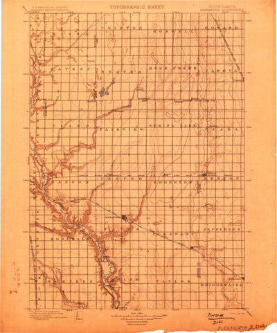 United States Geological Survey Alexandria, SD (1899, 125000-Scale) digital map