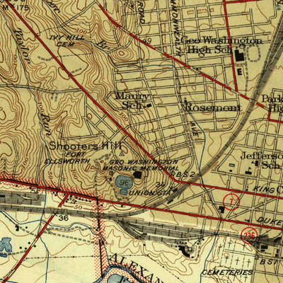 United States Geological Survey Alexandria, VA-DC-MD (1945, 31680-Scale) digital map