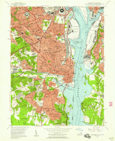 United States Geological Survey Alexandria, VA-DC-MD (1956, 24000-Scale) digital map