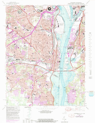 United States Geological Survey Alexandria, VA-DC-MD (1965, 24000-Scale) digital map
