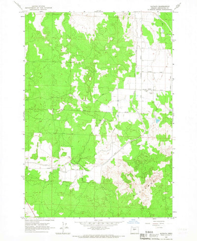 United States Geological Survey Alfalfa, OR (1962, 24000-Scale) digital map