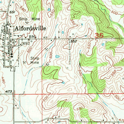United States Geological Survey Alfordsville, IN (1956, 24000-Scale) digital map