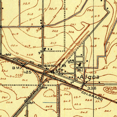 United States Geological Survey Algoa, TX (1929, 24000-Scale) digital map