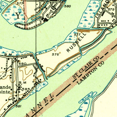 United States Geological Survey Algonac, MI (1939, 24000-Scale) digital map