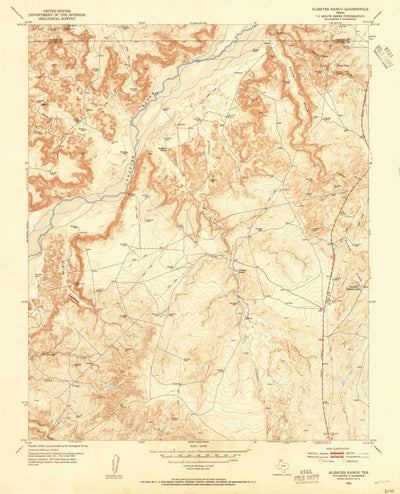 United States Geological Survey Alibates Ranch, TX (1953, 24000-Scale) digital map