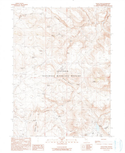United States Geological Survey Alkali Peak, NV (1990, 24000-Scale) digital map