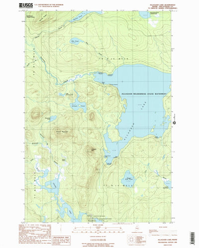United States Geological Survey Allagash Lake, ME (1989, 24000-Scale) digital map
