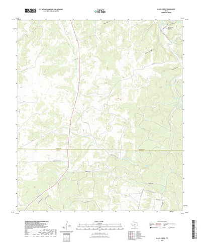 United States Geological Survey Allen Creek, TX (2022, 24000-Scale) digital map